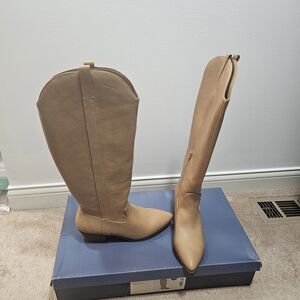 Universal Thread Over the Knee Tan Boots